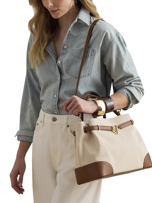 BLAIKE Bolso de mano con correa para el hombro. lienzo blanco/beige - Bolsos Mujer