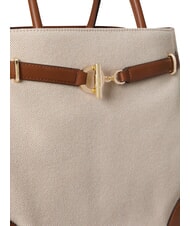 RALPH LAUREN BLAIKE Bolso de mano con correa para el hombro. lienzo blanco/beige - Bolsos Mujer - 7
