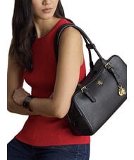 RALPH LAUREN MARCY Bolso de hombro de piel negro2 - Bolsos Mujer - 2