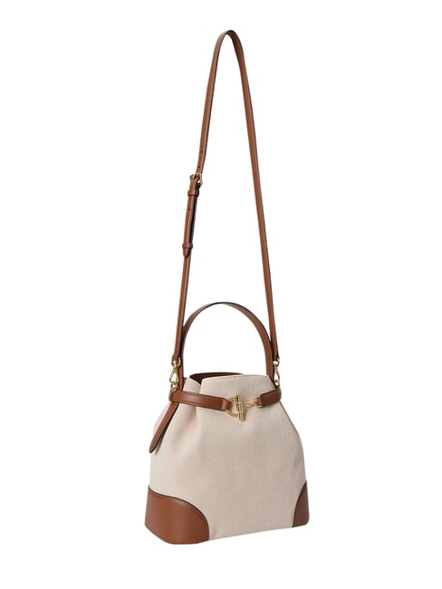 BLAIKE Bolso de mano con correa para el hombro, tipo cubo. lienzo blanco/beige - Bolsos Mujer