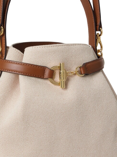 BLAIKE Bolso de mano con correa para el hombro, tipo cubo. lienzo blanco/beige - Bolsos Mujer
