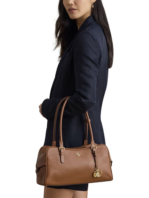 MARCY Bolso de hombro de piel lauren tan1 - Bolsos Mujer