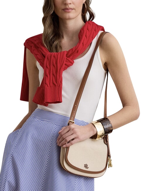 MARCY Minibolso con correa de hombro ajustable. blanco/bronceado - Bolsos Mujer
