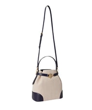 RALPH LAUREN BLAIKE Bolso de mano con correa para el hombro, tipo cubo. natural/lona/azul marino - Bolsos Mujer - 4