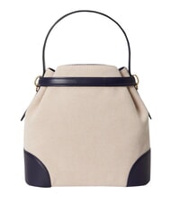 RALPH LAUREN BLAIKE Bolso de mano con correa para el hombro, tipo cubo. natural/lona/azul marino - Bolsos Mujer - 5