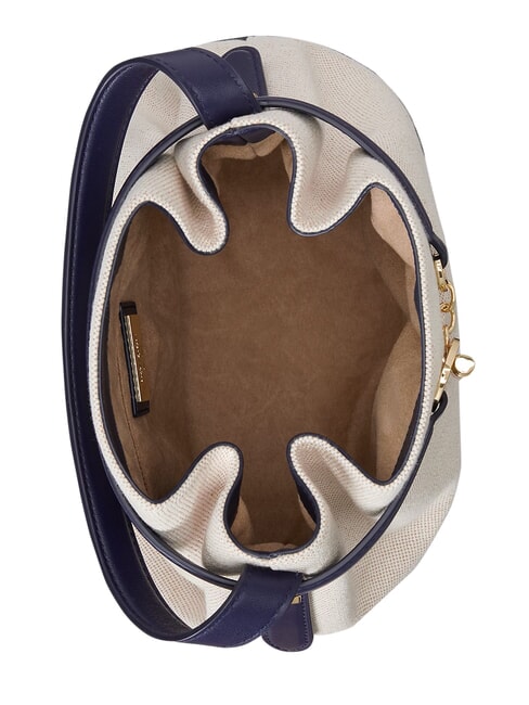 BLAIKE Bolso de mano con correa para el hombro, tipo cubo. natural/lona/azul marino - Bolsos Mujer