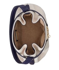 RALPH LAUREN BLAIKE Bolso de mano con correa para el hombro, tipo cubo. natural/lona/azul marino - Bolsos Mujer - 6