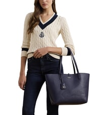 RALPH LAUREN Merrimack Comprador de hombro reversible azul marino/rayas finas - Bolsos Mujer - 3