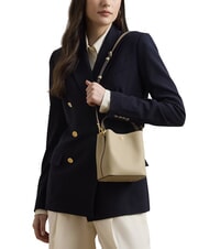 RALPH LAUREN REESE Bolso de mano con correa para el hombro, de piel. beige claro - Bolsos Mujer - 3