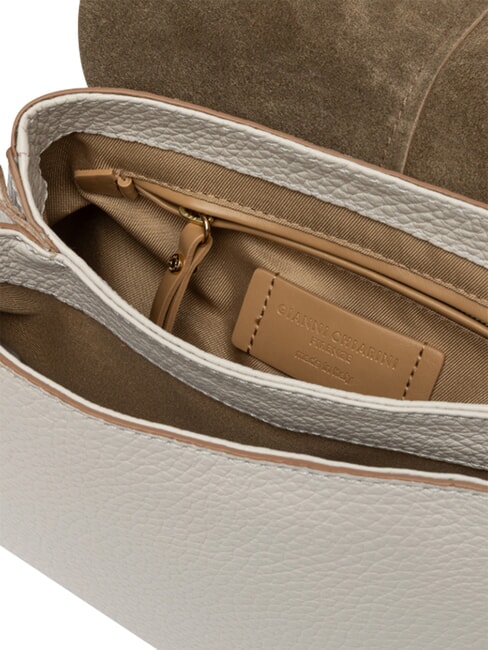 HELENA ROUND Bolso de hombro con correa, de piel. arena - Bolsos Mujer