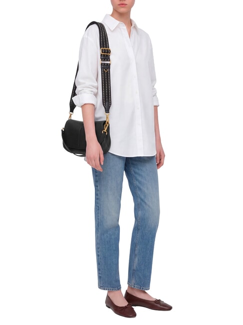 HELENA ROUND Bolso de mano con correa para el hombro, de piel. negro - Bolsos Mujer