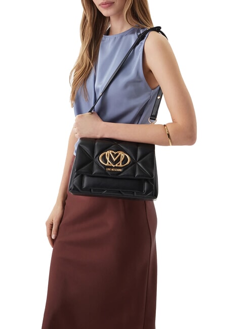 EMBOSSED Bolso de hombro negro - Bolsos Mujer