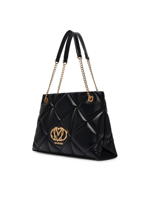 EMBOSSED Quilted Bolso de hombro negro - Bolsos Mujer