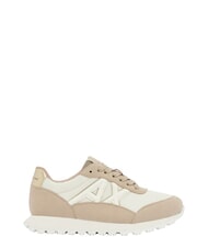 ARMANI EXCHANGE DROP MICROSUEDE Zapatillas con logo lateral arena + blanco roto - Zapatos Mujer - 3