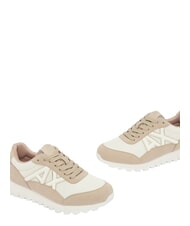 ARMANI EXCHANGE DROP MICROSUEDE Zapatillas con logo lateral arena + blanco roto - Zapatos Mujer - 5