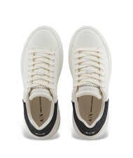 ARMANI EXCHANGE SUPER MINI-TUMBLED Zapatillas blanco roto + negro - Zapatos Mujer - 4