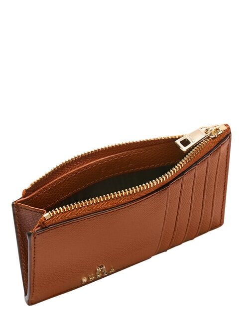 CAMELIA Cartera plana de piel co&ntilde;ac - Carteras Mujer
