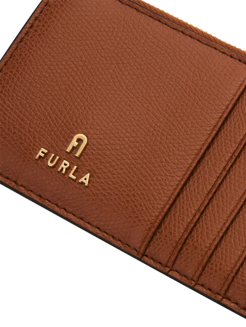 CAMELIA Cartera plana de piel co&ntilde;ac - Carteras Mujer