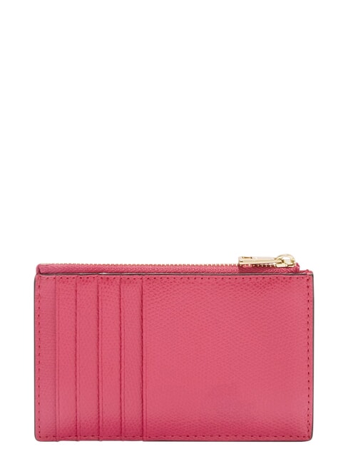 CAMELIA Cartera plana de piel rosa terciopelo - Carteras Mujer