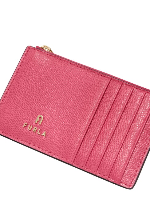 CAMELIA Cartera plana de piel rosa terciopelo - Carteras Mujer