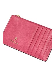 FURLA CAMELIA Cartera plana de piel rosa terciopelo - Carteras Mujer - 4