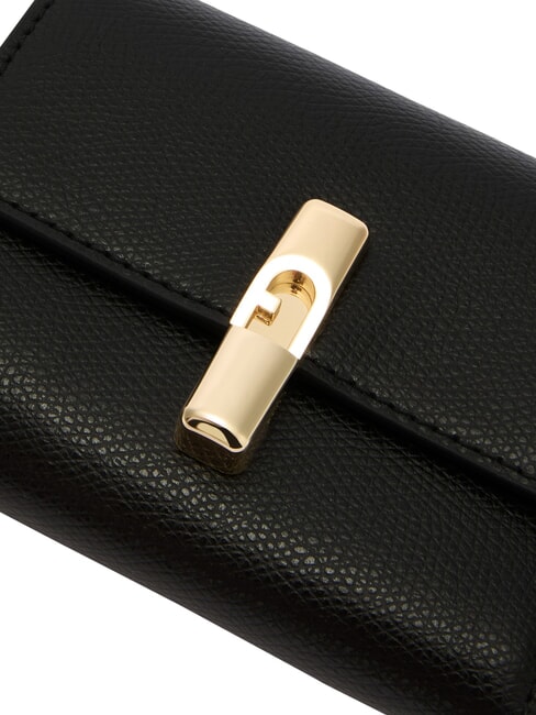 IRIDE Cartera compacta de cuero negro - Carteras Mujer