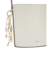 FURLA ROXIE Bolso bandolera tipo cubo de piel Ares CREMA - Bolsos Mujer - 5