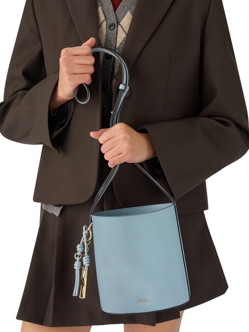 ROXIE Bolso bandolera tipo cubo de piel Ares papel de az&uacute;car - Bolsos Mujer