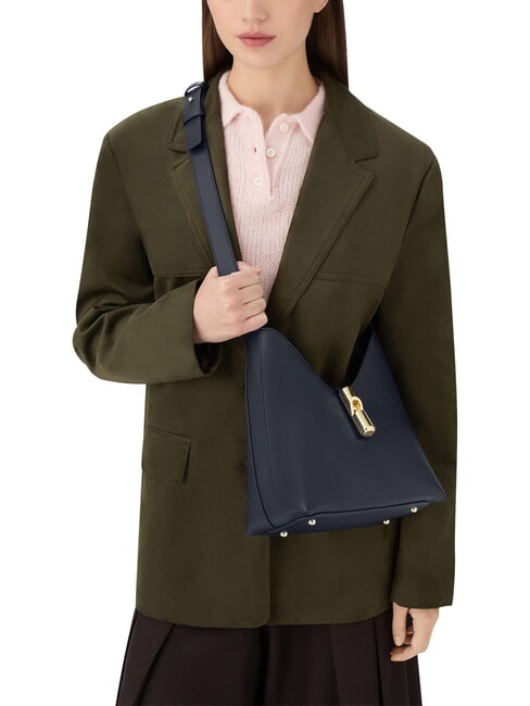 GOCCIA Bolso de hombro de piel azul tinta - Bolsos Mujer