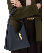 FURLA GOCCIA Bolso de hombro de piel azul tinta - Bolsos Mujer - 3