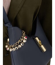 FURLA GOCCIA Bolso de hombro de piel azul tinta - Bolsos Mujer - 4