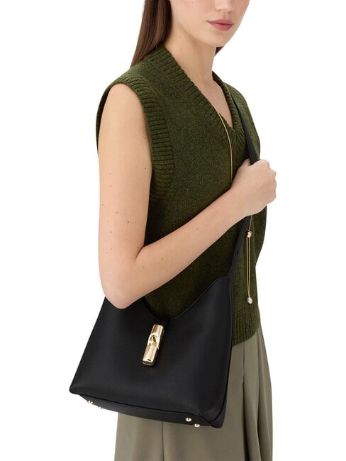 GOCCIA Bolso de hombro de piel negro - Bolsos Mujer