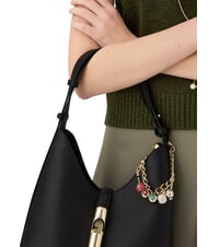 FURLA GOCCIA Bolso de hombro de piel negro - Bolsos Mujer - 4