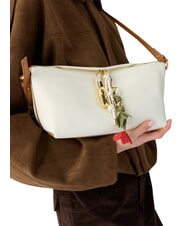 FURLA DEBBY Bolso de hombro de piel crema + brandy - Bolsos Mujer - 4