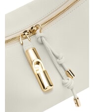 FURLA DEBBY Bolso de hombro de piel crema + brandy - Bolsos Mujer - 7