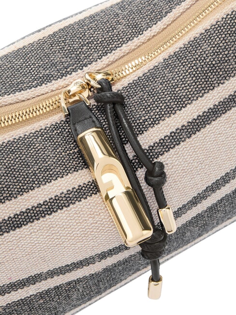 DEBBY Bolso de hombro, de piel y lino. tonos &iacute;ndigo - Bolsos Mujer