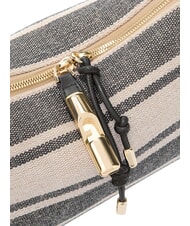 FURLA DEBBY Bolso de hombro, de piel y lino. tonos &iacute;ndigo - Bolsos Mujer - 6