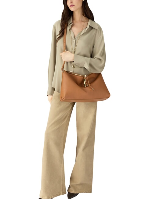 DEBBY Bolso de hombro de piel brandy - Bolsos Mujer