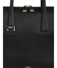 FURLA OLIVIA Bolso de hombro de piel para compras negro - Bolsos Mujer - 6