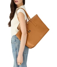 FURLA OLIVIA Bolso de hombro de piel para compras tabaco - Bolsos Mujer - 2