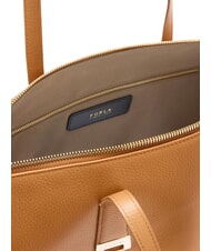 FURLA OLIVIA Bolso de hombro de piel para compras tabaco - Bolsos Mujer - 6