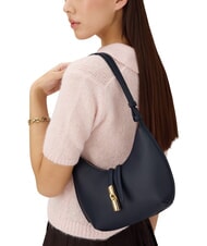 FURLA GOCCIA Bolso bandolera de piel martillada azul tinta - Bolsos Mujer - 3