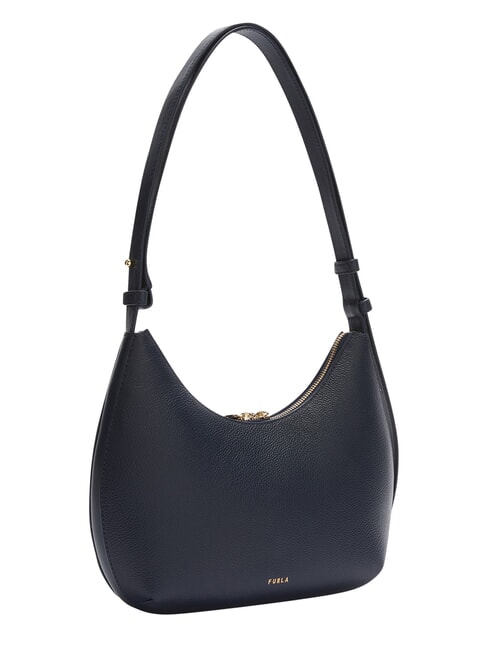 GOCCIA Bolso bandolera de piel martillada azul tinta - Bolsos Mujer