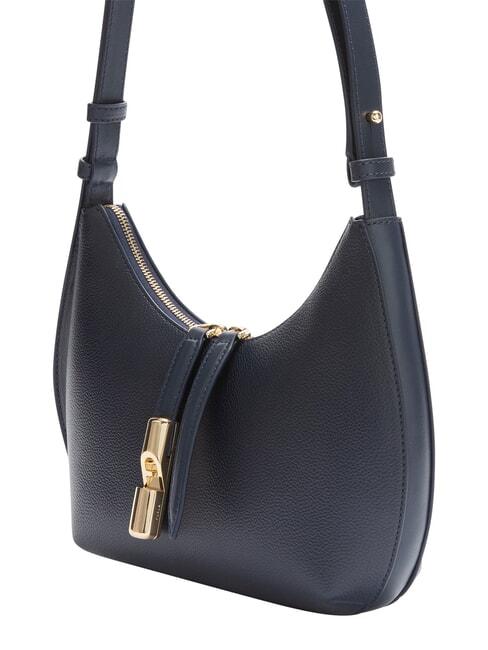 GOCCIA Bolso bandolera de piel martillada azul tinta - Bolsos Mujer