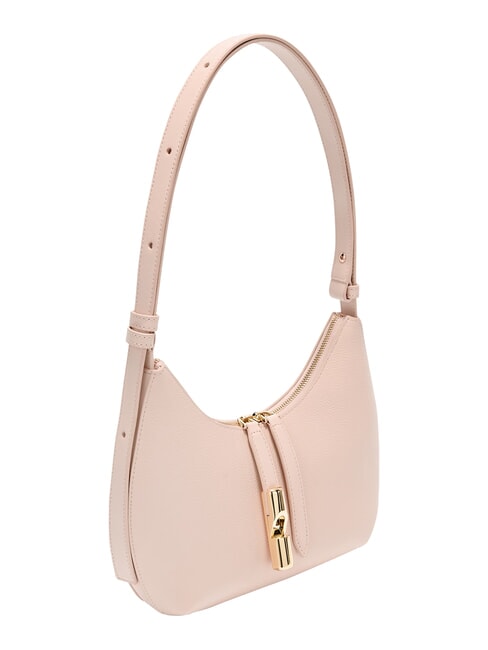 GOCCIA Bolso bandolera de piel martillada rosa polvoriento - Bolsos Mujer