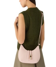 FURLA GOCCIA Bolso bandolera de piel martillada rosa polvoriento - Bolsos Mujer - 5