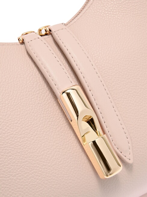 GOCCIA Bolso bandolera de piel martillada rosa polvoriento - Bolsos Mujer
