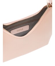 FURLA GOCCIA Bolso bandolera de piel martillada rosa polvoriento - Bolsos Mujer - 7