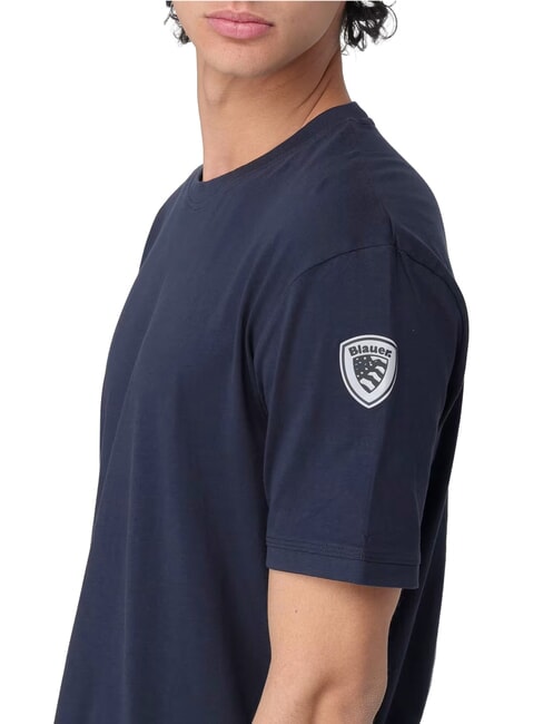 HANSON Camiseta de algod&oacute;n de manga corta azul - camiseta