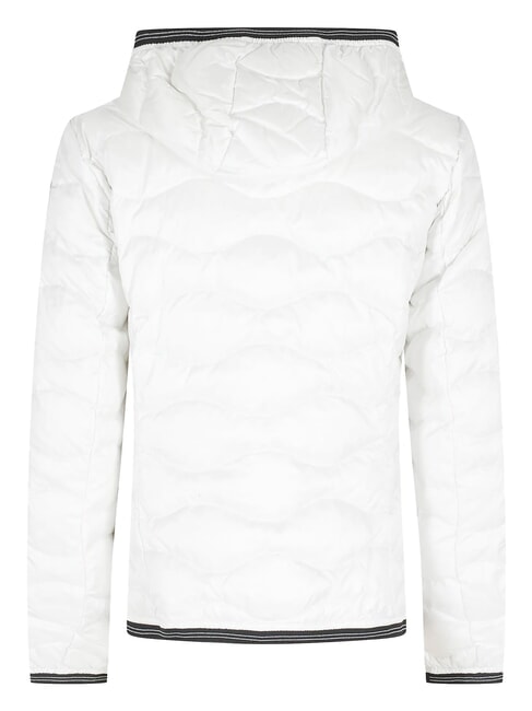 CAMELIA Chaqueta corta acolchada de plumas con capucha. Blanco como la nieve - Chaquetas de plumas de mujer